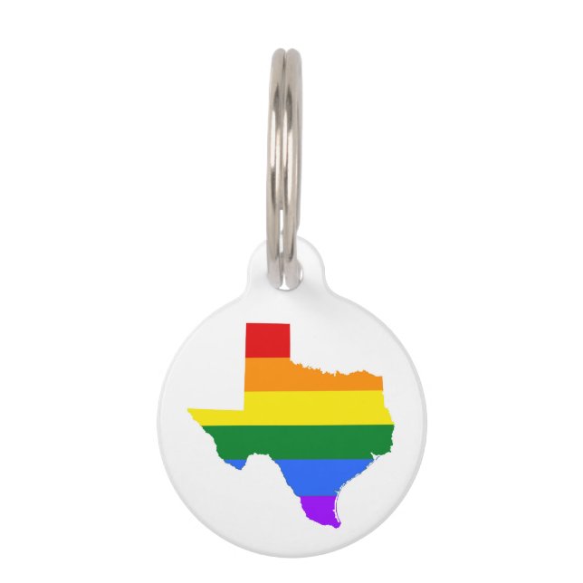 Médaillon Pour Animaux Gay pride| Texas Rainbow (Devant)