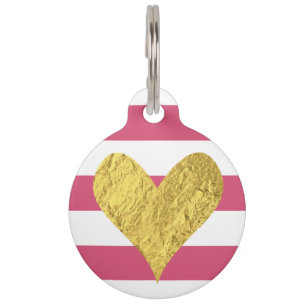Médaillon Pour Animaux Gold Foil Heart