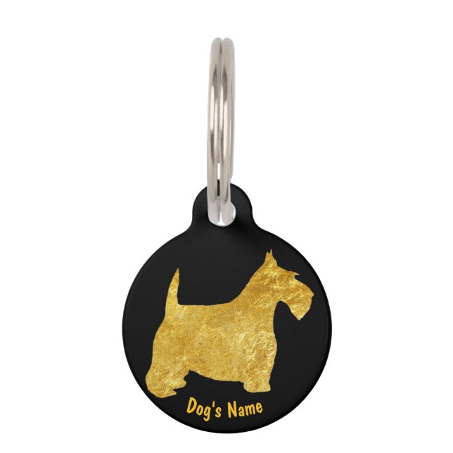 Médaillon Pour Animaux Gold Scottie Personnaliser (Devant)