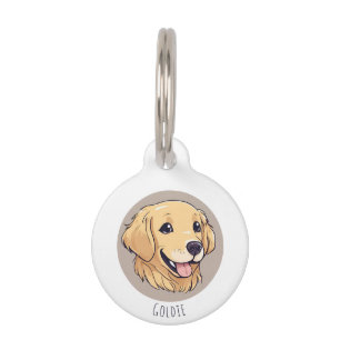 Médaillon Pour Animaux Golden Retriever Mignon Personnalisé