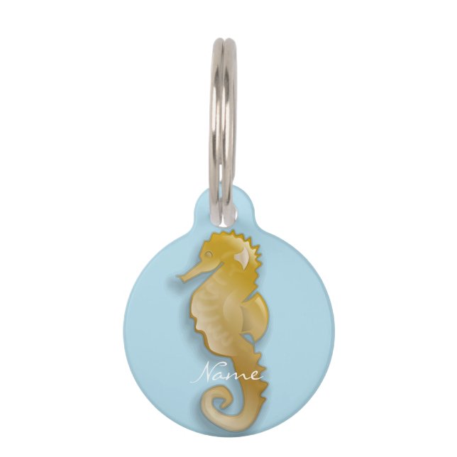 Médaillon Pour Animaux Golden Seahorse Thunder_Cove (Devant)