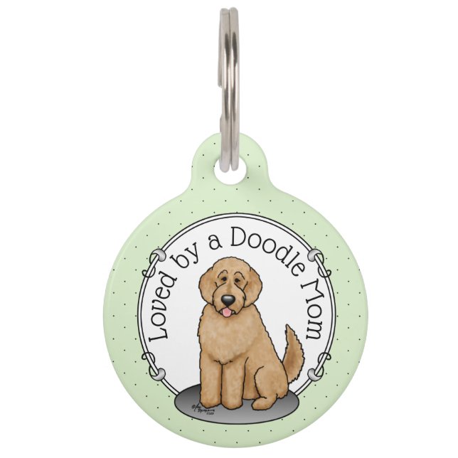 Médaillon Pour Animaux Goldendoodle Mom Doodle Mom (rouge doré) (Devant)