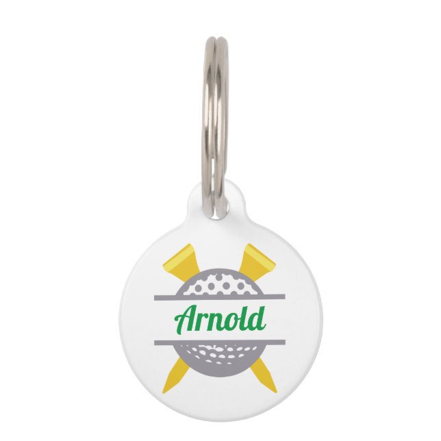 Médaillon Pour Animaux Golf personnalisé (Devant)