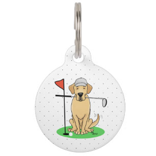 Médaillon Pour Animaux Golf Yellow Labrador Retriever (yaourt 3) mignon c