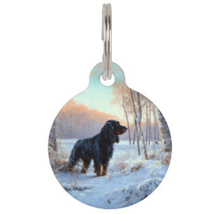 Médaillon Pour Animaux Gordon Setter Noël Qu'il neige
