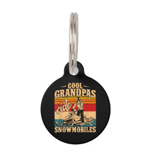 Médaillon Pour Animaux Grandpas cool randonnée Motoneige Motoneige Motone