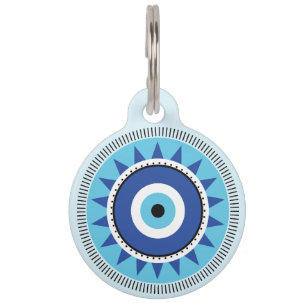 Médaillon Pour Animaux Grec Mal Eye Bleu