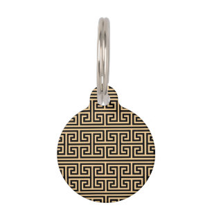 Médaillon Pour Animaux Grec Meander Carré clé H Motif Brown