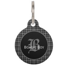 Gris écossais Plaid Monogramme Grand