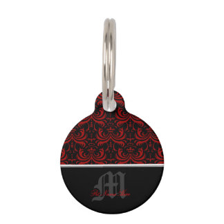 Médaillon Pour Animaux Gros Damas Gras (Rouge)