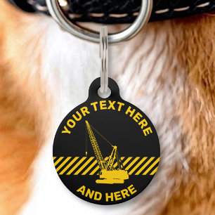 Médaillon Pour Animaux Grue de construction