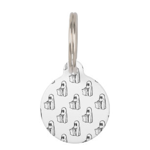 Médaillon Pour Animaux Halloween, Fantôme Blanc Mignon, Des Friandises ou