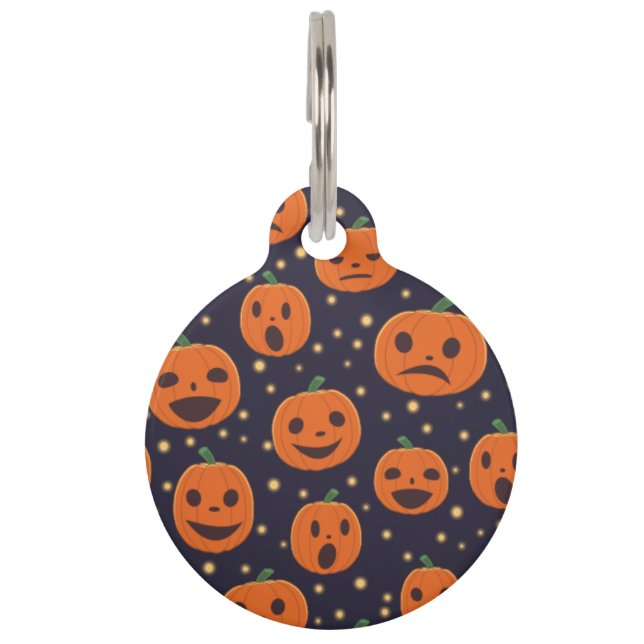 Médaillon Pour Animaux Halloween Pattern Jack-o-Lantern (Devant)