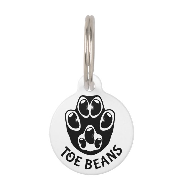 Médaillon Pour Animaux Haricots d'orteils - Haricots noirs (Devant)