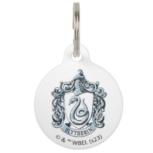 Médaillon Pour Animaux Harry Potter   Slytherin Crest - Bleu glacé