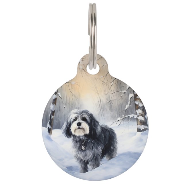 Médaillon Pour Animaux Havanais Laissez Tomber la Neige Noël (Devant)