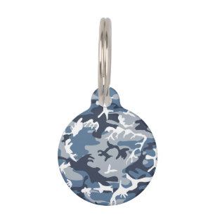 Médaillon Pour Animaux Hiver Camouflage bleu neige, Militaire, Armée