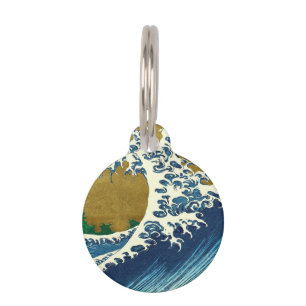 Médaillon Pour Animaux Hokusai Big Wave Japon Art japonais