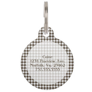Médaillon Pour Animaux Houndstooth de Brown Combination par Shirley Taylo