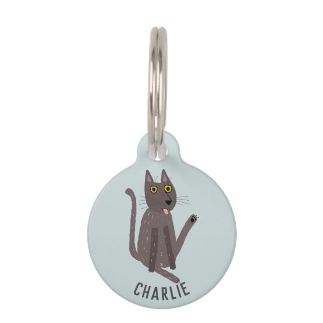 Médaillon Pour Animaux Humour de chat drôle (Devant)