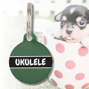 Médaillon Pour Animaux Hunter Green Moderne Simple Nom de Chien Chat Adre