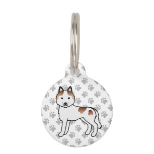 Médaillon Pour Animaux Husky Sibérien taché de rouge Chien de dessin anim