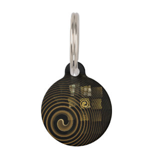 Médaillon Pour Animaux Hypnose Abstrait Art Round