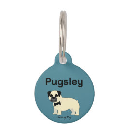Médaillon Pour Animaux I love my Pug