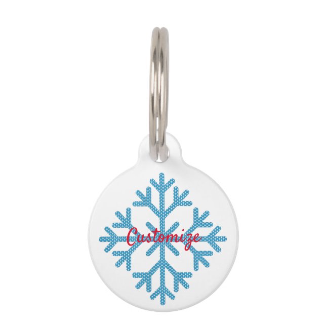 Médaillon Pour Animaux Icy Blue Snowflake Thunder_Cove     (Devant)