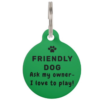 Médaillon Pour Animaux Identificateur de chien en vert