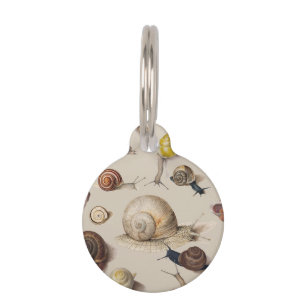 Médaillon Pour Animaux Illustration scientifique de limaces de jardin vin