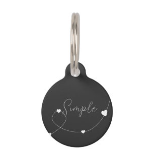 Médaillon Pour Animaux Illustration simple avec les coeurs dans un style