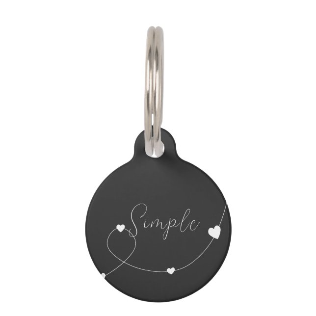 Médaillon Pour Animaux Illustration simple avec les coeurs dans un style  (Devant)