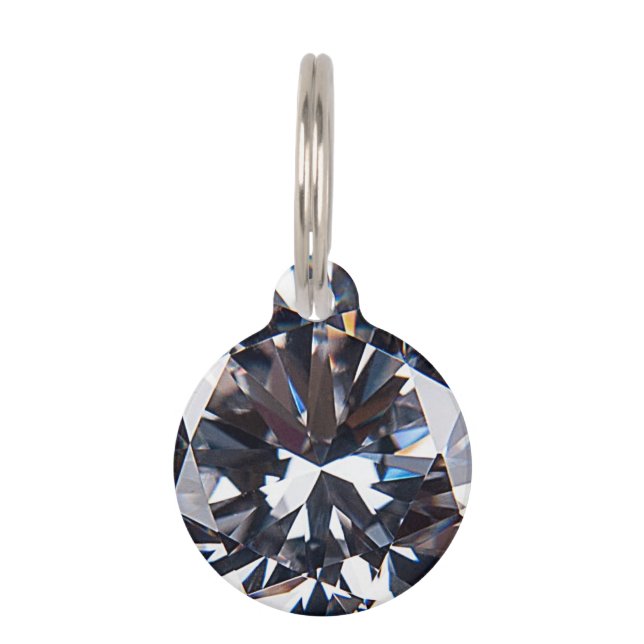 Médaillon Pour Animaux Image élégante de la gemme de diamant (Devant)