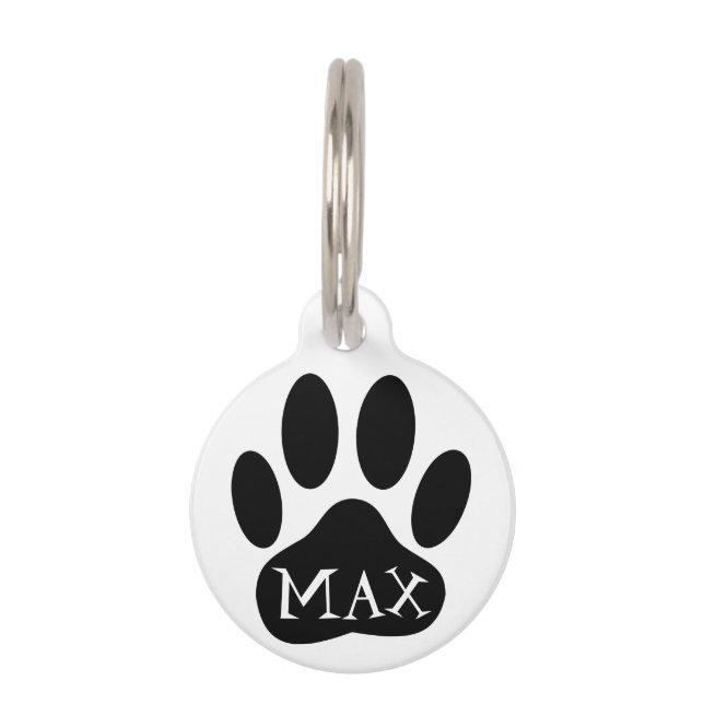 Médaillon Pour Animaux Impression de Black Paw (Devant)