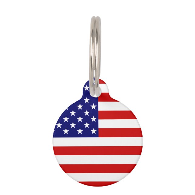 Médaillon Pour Animaux Indicateur USA personnalisable Animaux de compagni (Devant)