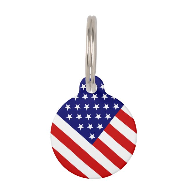 Médaillon Pour Animaux Indicateur USA - ptcnt personnalisable (Devant)