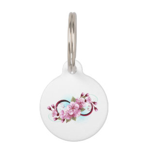 Médaillon Pour Animaux Infinité avec les fleurs Sakura