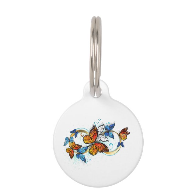 Médaillon Pour Animaux Infinité de papillons monarques (Devant)