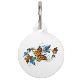 Médaillon Pour Animaux Infinité de papillons monarques