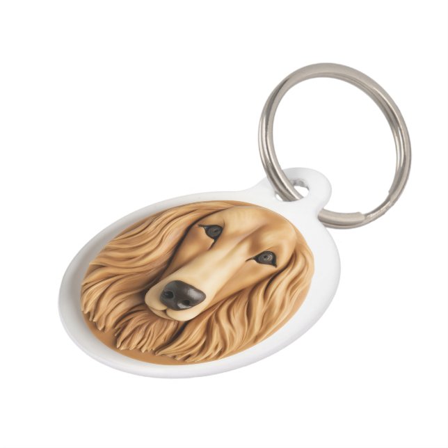 Médaillon Pour Animaux Inspiré de la 3D de Hound afghane (Côté )