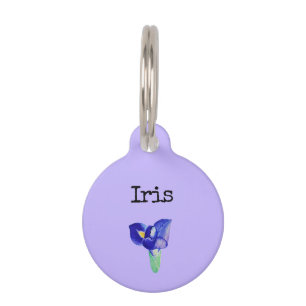 Médaillon Pour Animaux Iris aux fleurs violettes