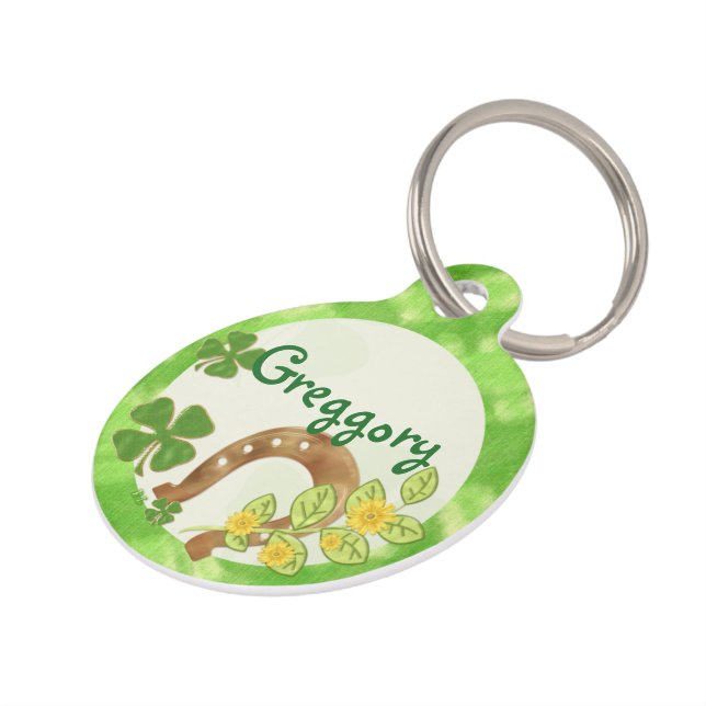 Médaillon Pour Animaux Irish Charm Whimsical PETS PERSONNALISÉ (Côté )