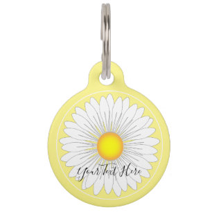 Médaillon Pour Animaux Jaune Assez Petite Faisée Ronde