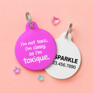 Médaillon Pour Animaux Je ne suis pas toxique, je suis toxique Drôle de c