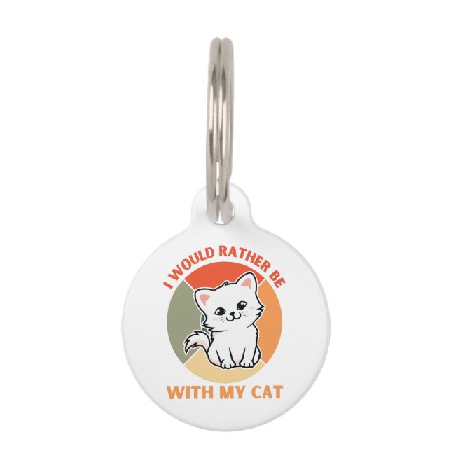 MÉDAILLON POUR ANIMAUX JE SERAIS PLUTÔT AVEC MON CHAT (Devant)