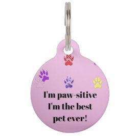 Médaillon Pour Animaux Je suis pawsitive im le meilleur animal de compagn