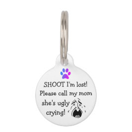 Médaillon Pour Animaux Je suis perdue Appelez ma mère Elle pleure affreux