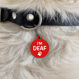 Médaillon Pour Animaux Je suis sourd Texte avec nom et numéro personnalis