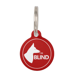 Médaillon Pour Animaux Je suis un chien blanc aveugle & avec des oreilles